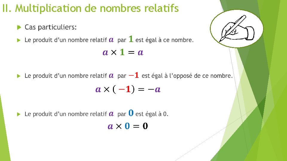 II. Multiplication de nombres relatifs 