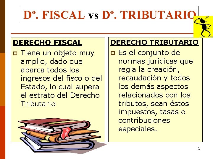 Dº. FISCAL vs Dº. TRIBUTARIO DERECHO FISCAL p Tiene un objeto muy amplio, dado