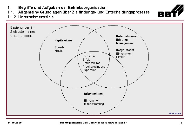 1. Begriffe und Aufgaben der Betriebsorganisation 1. 1. Allgemeine Grundlagen über Zielfindungs- und Entscheidungsprozesse