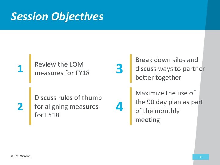 Session Objectives 1 Review the LOM measures for FY 18 2 Discuss rules of