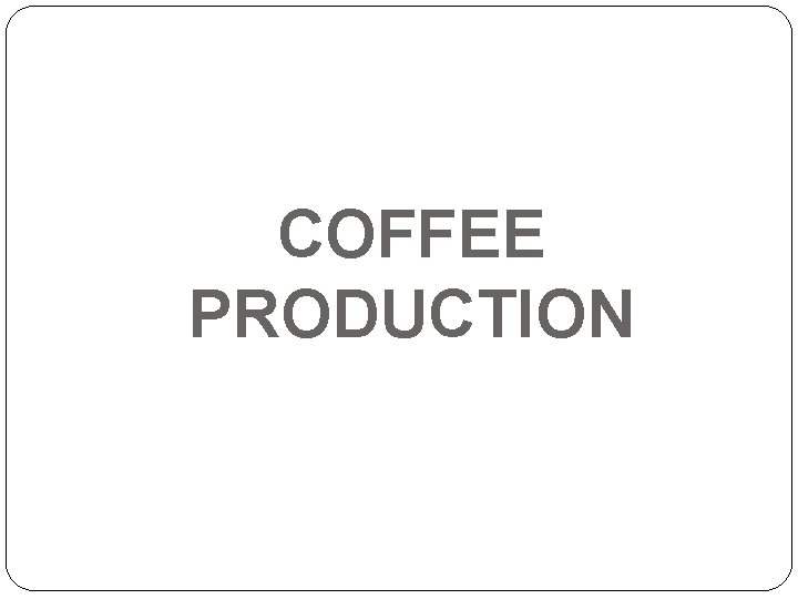 COFFEE PRODUCTION 