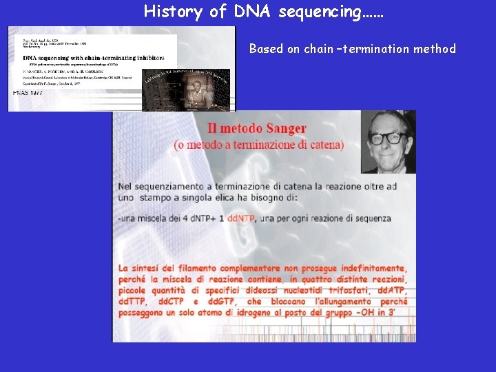 History of DNA sequencing…… Based on chain –termination method 