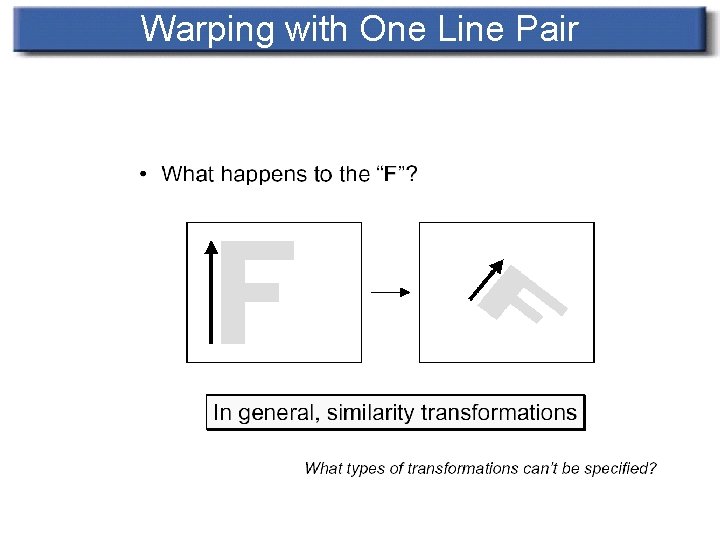 Warping with One Line Pair 
