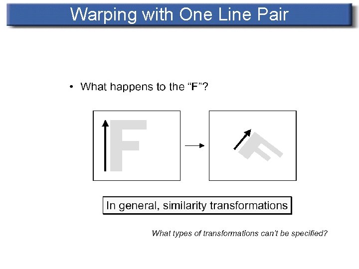Warping with One Line Pair Warping with One Line Pair