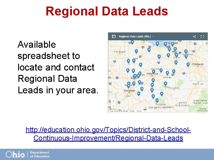 Regional Data Leads Available spreadsheet to locate and contact Regional Data Leads in your