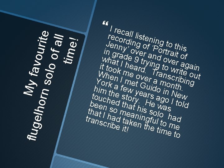 M y fa f lu ge vo ur lh orn ite s ol o