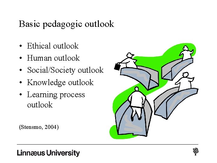 Basic pedagogic outlook • • • Ethical outlook Human outlook Social/Society outlook Knowledge outlook