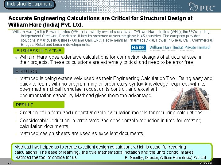 Industrial Equipment Accurate Engineering Calculations are Critical for Structural Design at William Hare (India)