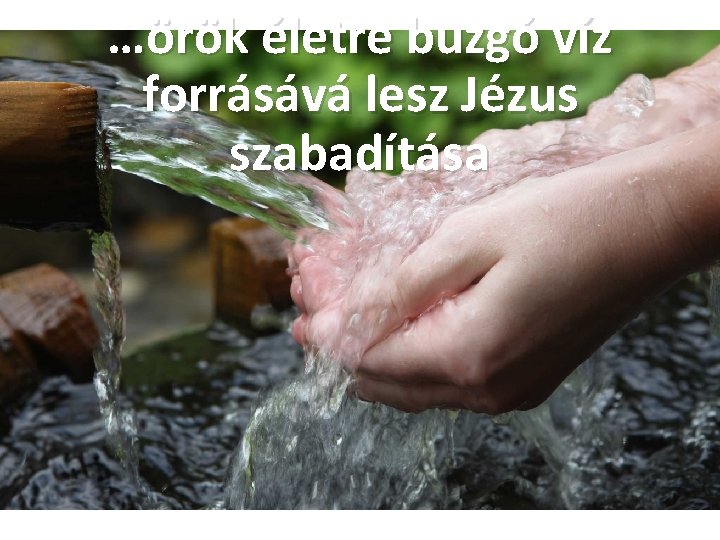 …örök életre buzgó víz forrásává lesz Jézus szabadítása 