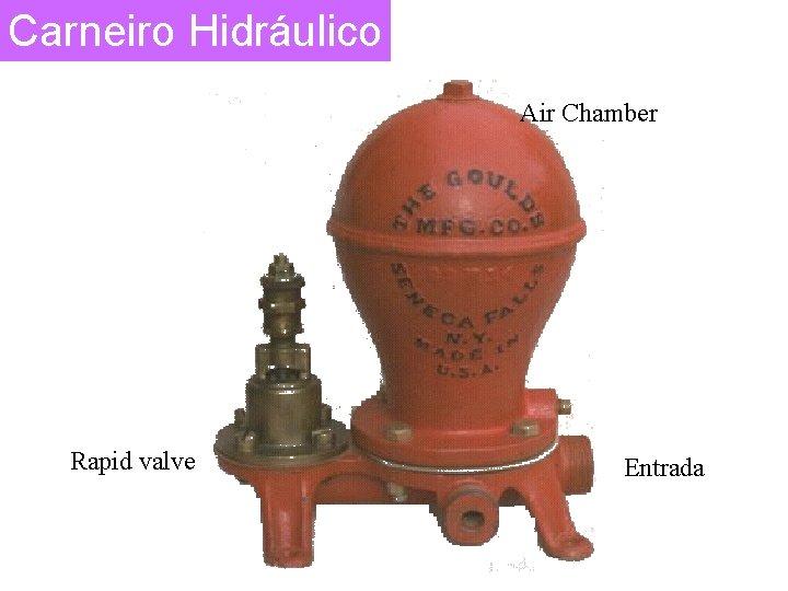 Carneiro Hidráulico Air Chamber Rapid valve Entrada 