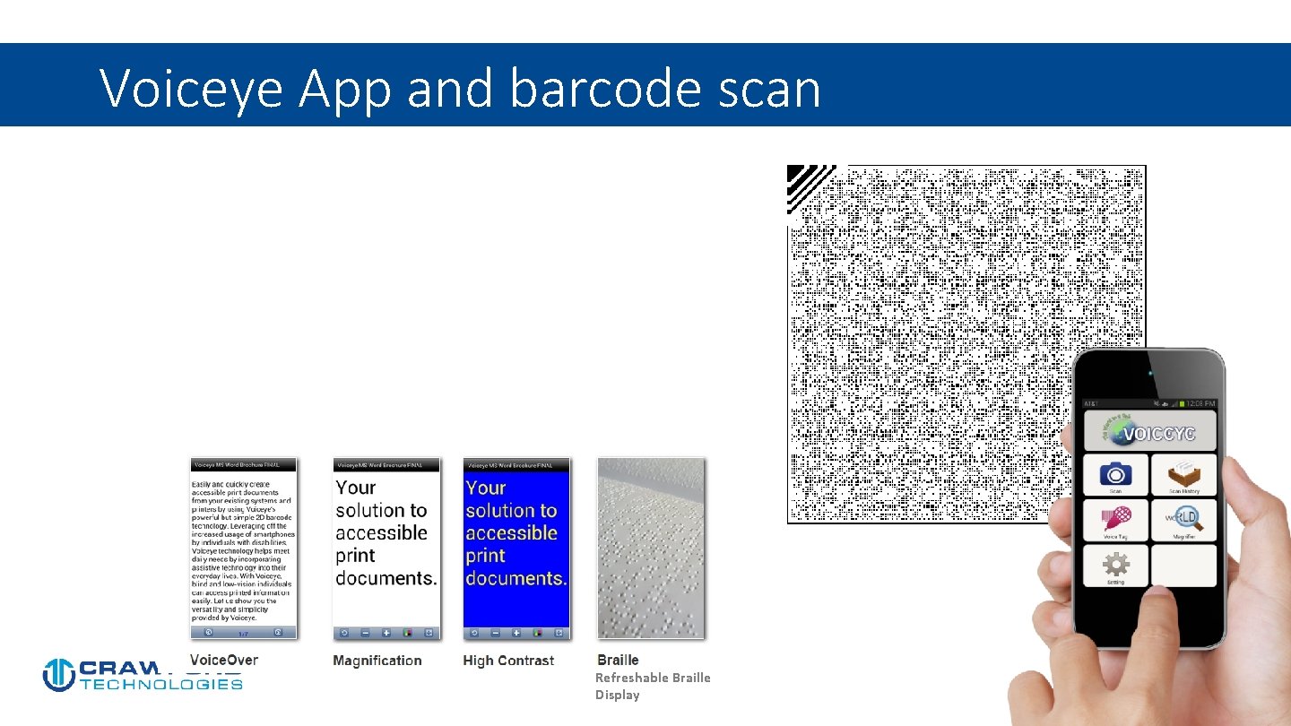 Voiceye App and barcode scan Refreshable Braille Display 37 