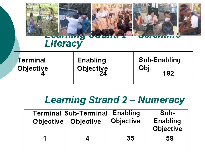 Learning Strand 2 – Scientific Literacy Terminal Objective 4 Sub-Enabling Obj. 192 Enabling Objective