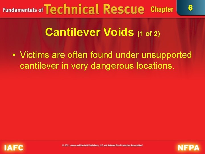 6 Cantilever Voids (1 of 2) • Victims are often found under unsupported cantilever