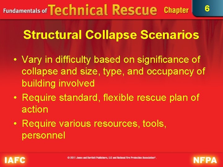 6 Structural Collapse Scenarios • Vary in difficulty based on significance of collapse and