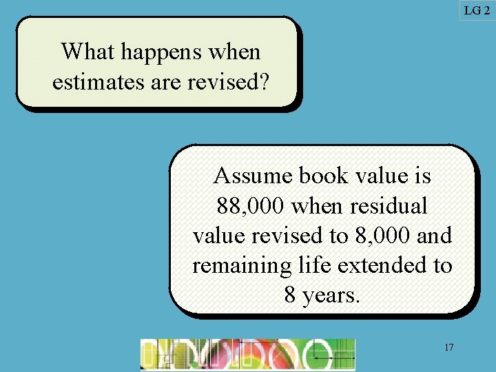 LG 2 What happens when estimates are revised? Assume book value is 88, 000