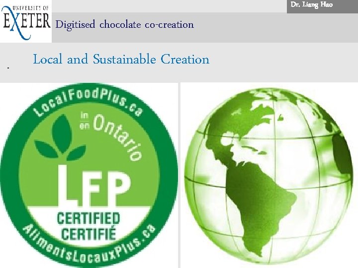 Dr. . Liang Hao. . Digitised chocolate co-creation Local and Sustainable Creation Siemens sans