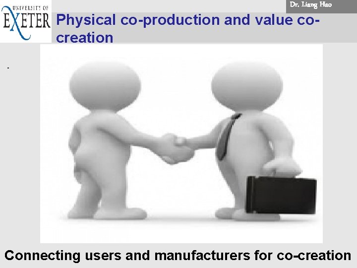 Dr. . Liang Hao. . Physical co-production and value cocreation Siemens sans siemens sans