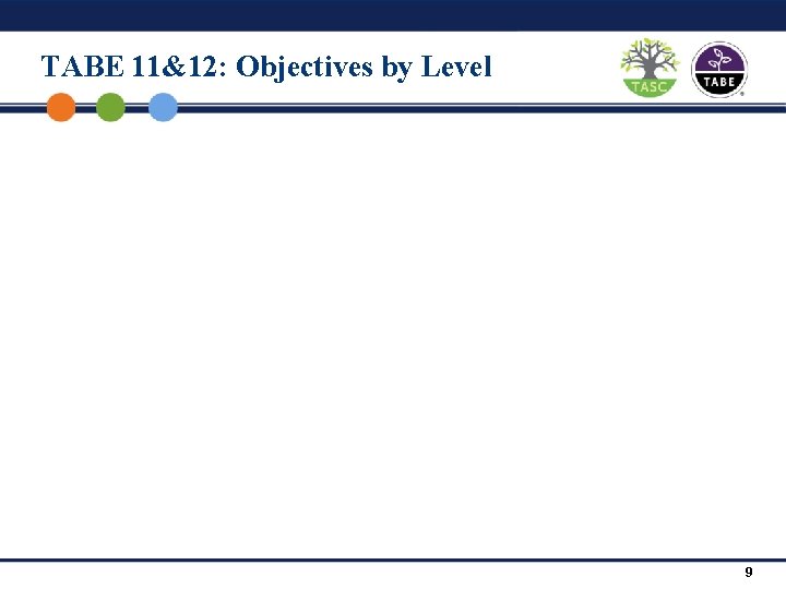 TABE 11&12: Objectives by Level 9 