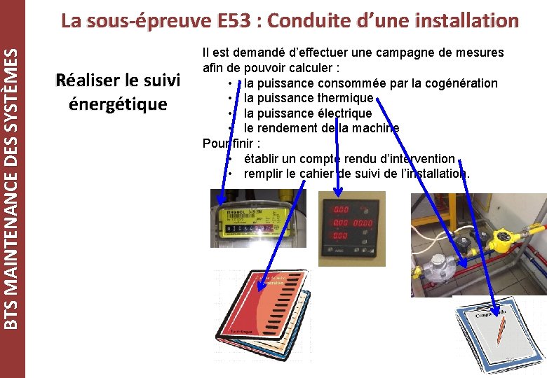 BTS MAINTENANCE DES SYSTÈMES La sous-épreuve E 53 : Conduite d’une installation Réaliser le BTS MAINTENANCE DES SYSTÈMES La sous-épreuve E 53 : Conduite d’une installation Réaliser le