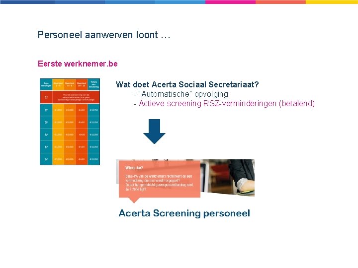 Personeel aanwerven loont … Eerste werknemer. be Wat doet Acerta Sociaal Secretariaat? - “Automatische”