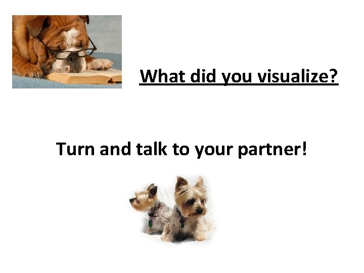 What did you visualize? Turn and talk to your partner! 