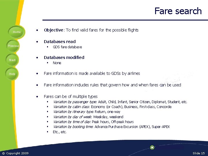 Fare search Home • Objective: To find valid fares for the possible flights •