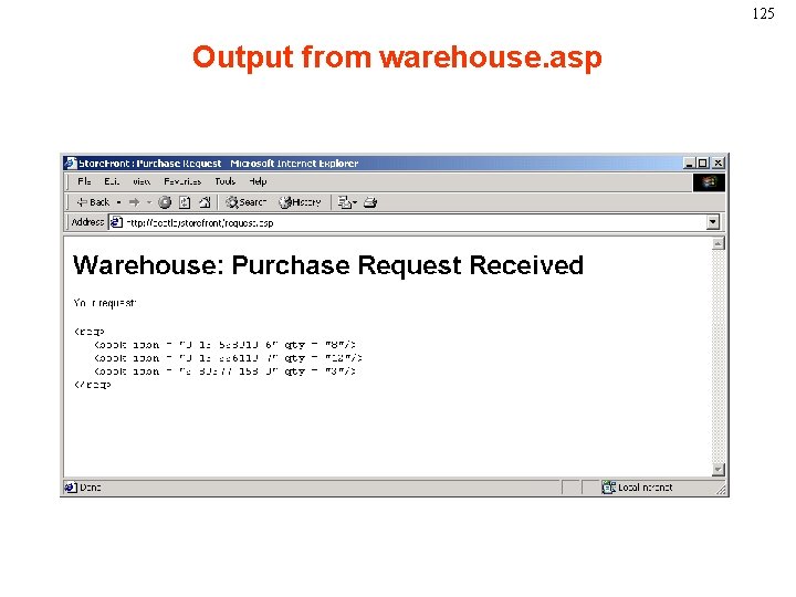 125 Output from warehouse. asp 