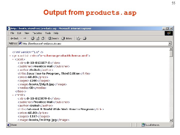 55 Output from products. asp 
