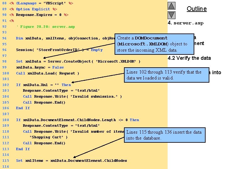 88 <% @Language = "VBScript" %> Outline 89 <% Option Explicit %> 90 <%