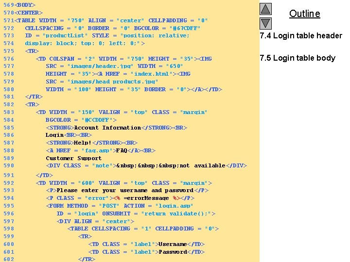 569 <BODY> 570 <CENTER> 571 <TABLE WIDTH = "750" ALIGN = "center" CELLPADDING =