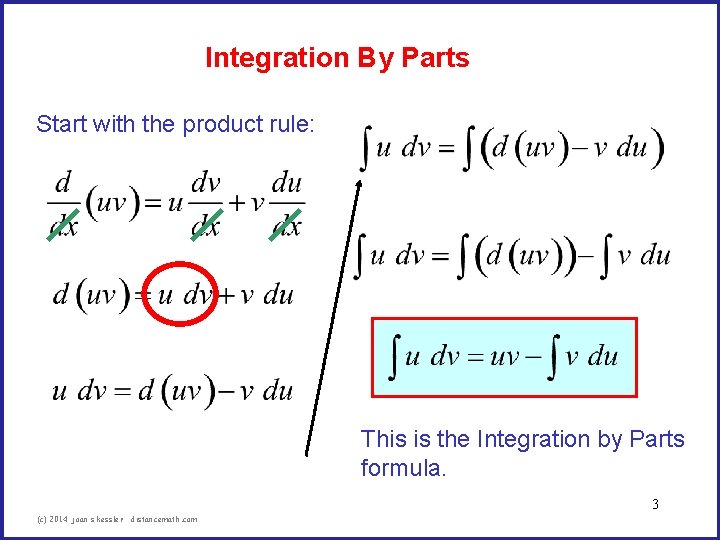 Integration By Parts Start with the product rule: This is the Integration by Parts