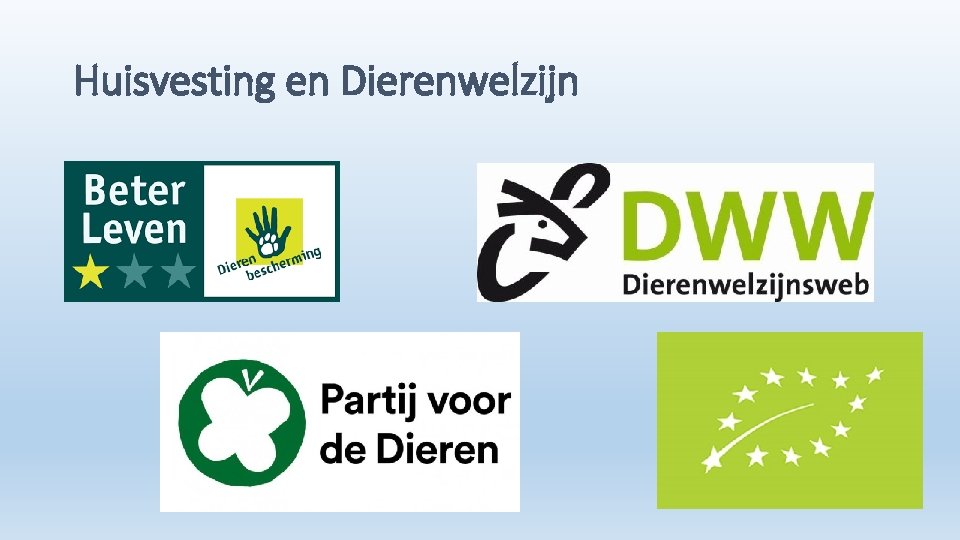 Huisvesting en Dierenwelzijn 