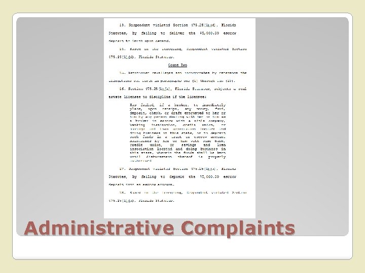 Administrative Complaints 