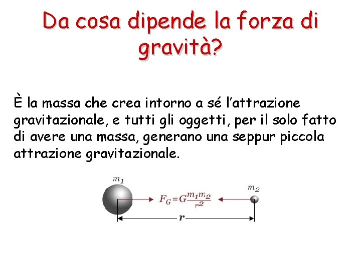 Da cosa dipende la forza di gravità? È la massa che crea intorno a