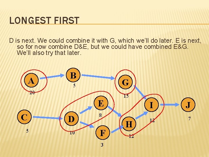 LONGEST FIRST D is next. We could combine it with G, which we’ll do