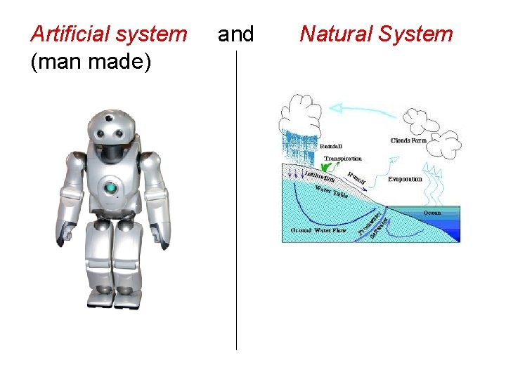 Artificial system (man made) and Natural System Artificial system (man made) and Natural System