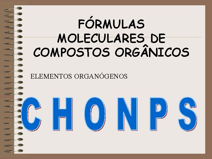 FÓRMULAS MOLECULARES DE COMPOSTOS ORG NICOS ELEMENTOS ORGANÓGENOS 