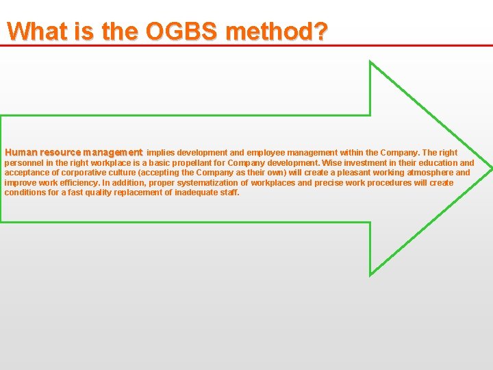  What is the OGBS method? What is the Human resource management implies development