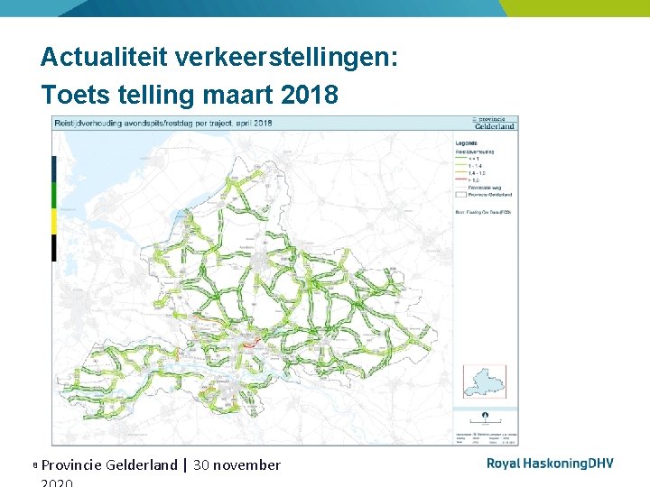 Actualiteit verkeerstellingen: Toets telling maart 2018 8 Provincie Gelderland | 30 november 