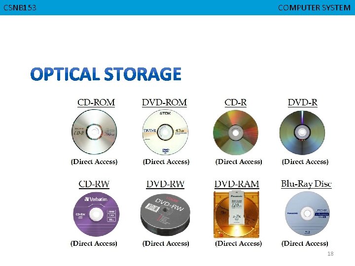 CGMB 143 CSNB 153 CMPD 223 COMPUTER SYSTEM COMPUTERORGANIZATION 18 