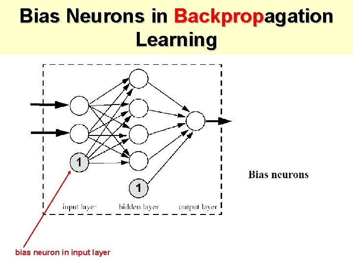 Bias Neurons in Backpropagation Learning bias neuron in input layer  Bias Neurons in Backpropagation Learning bias neuron in input layer
