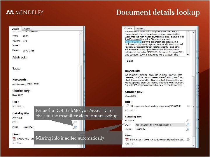 Document details lookup Enter the DOI, Pub. Med, or Ar. Xiv ID and click
