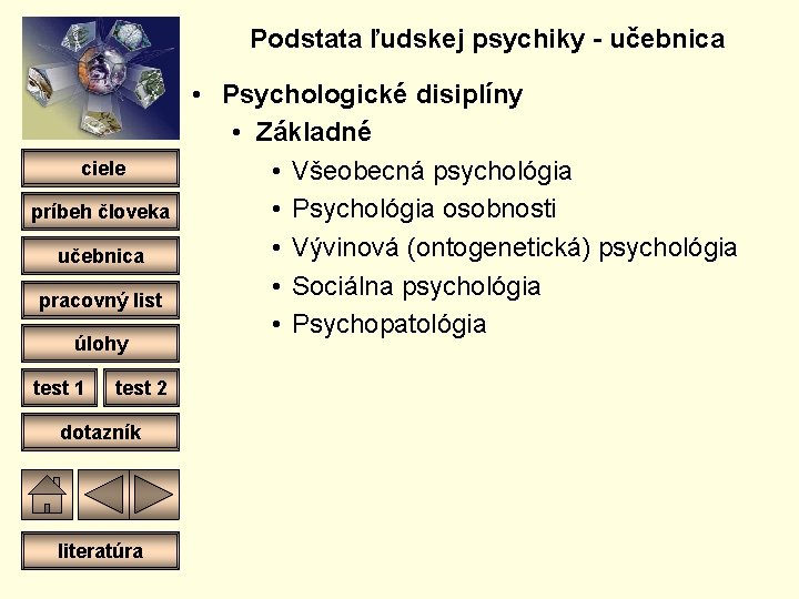 Podstata ľudskej psychiky - učebnica ciele príbeh človeka učebnica pracovný list úlohy test 1