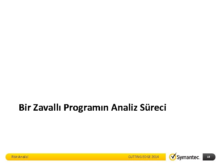 Bir Zavallı Programın Analiz Süreci Risk Analizi CUTTING EDGE 2014 18 