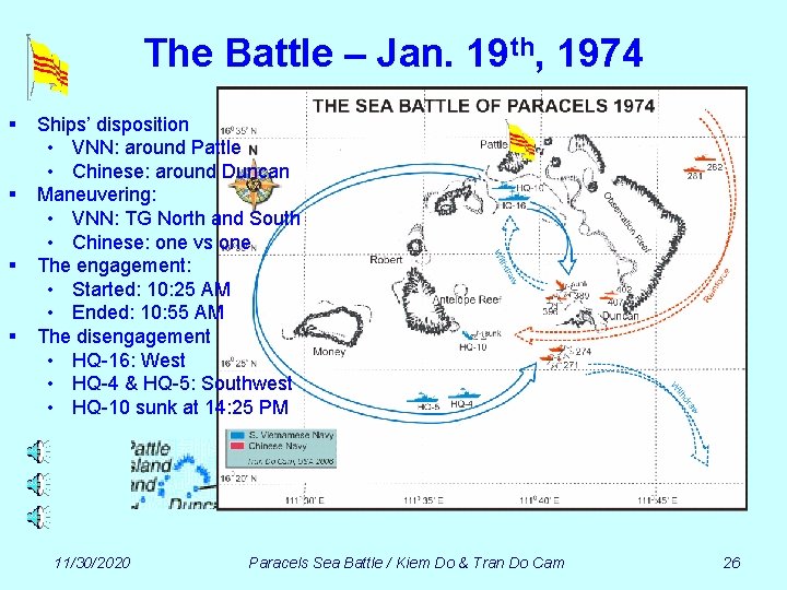 The Battle – Jan. 19 th, 1974 § § Ships’ disposition • VNN: around