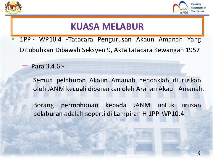 KUASA MELABUR • 1 PP - WP 10. 4 -Tatacara Pengurusan Akaun Amanah Yang