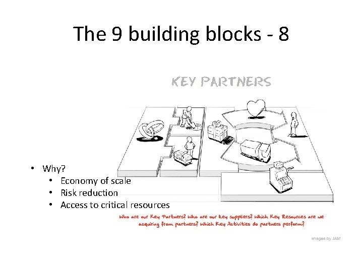 The 9 building blocks - 8 • Why? • Economy of scale • Risk