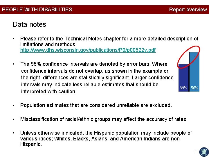 PEOPLE WITH DISABILITIES Report overview Data notes • Please refer to the Technical Notes