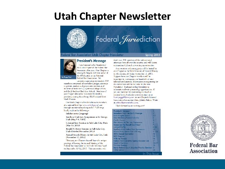 Utah Chapter Newsletter 
