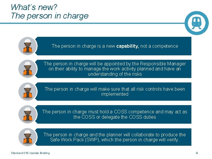 What’s new? The person in charge is a new capability, not a competence The